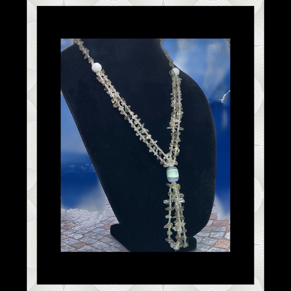 Natural Quartz Crystal Chip Tassel Necklace - Picture 5 of 8